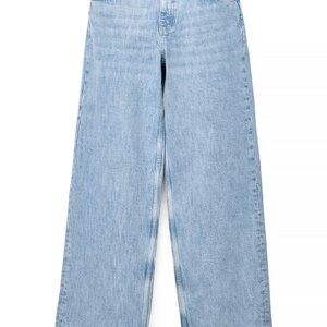 High-Rise Light Blue Wide-Leg Jeans for Women
